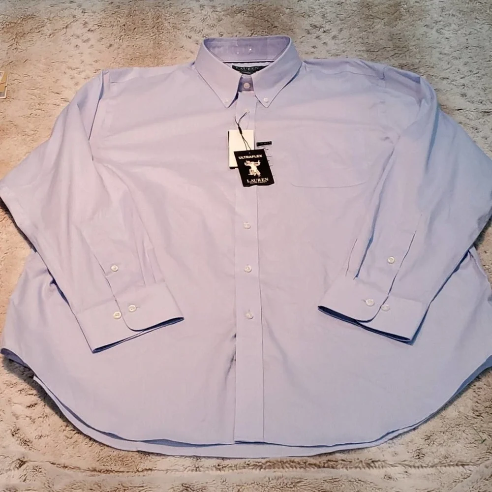 Lauren Ralph Lauren Classic Fit Light Blue Dress Shirt Size 16 32/33 NWT - Picture 2 of 7